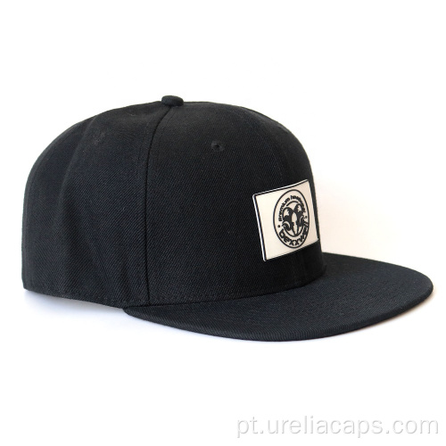 Tampa de snapback de lã com logotipo de borracha